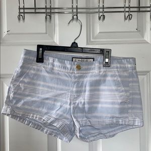 Abercrombie & Fitch Blue/White Striped Shorts
